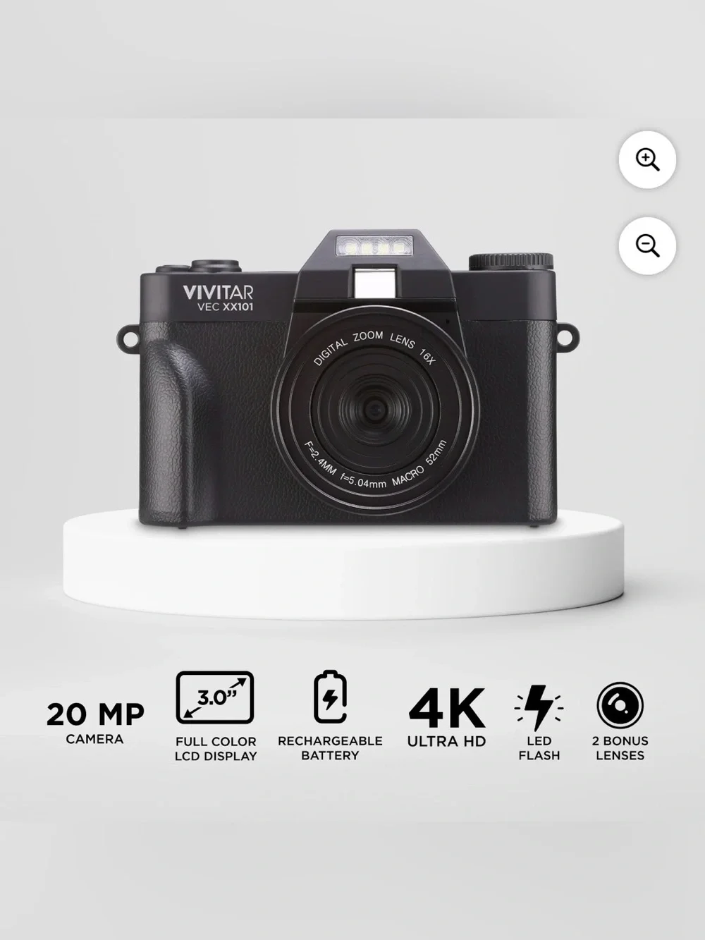 4K Digital Camera, 8x Digital Zoom, 3
